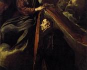 The Virgin appearing to St Ildephonsus and giving him a robe - 迭戈·罗德里格斯·德·席尔瓦·委拉斯贵支